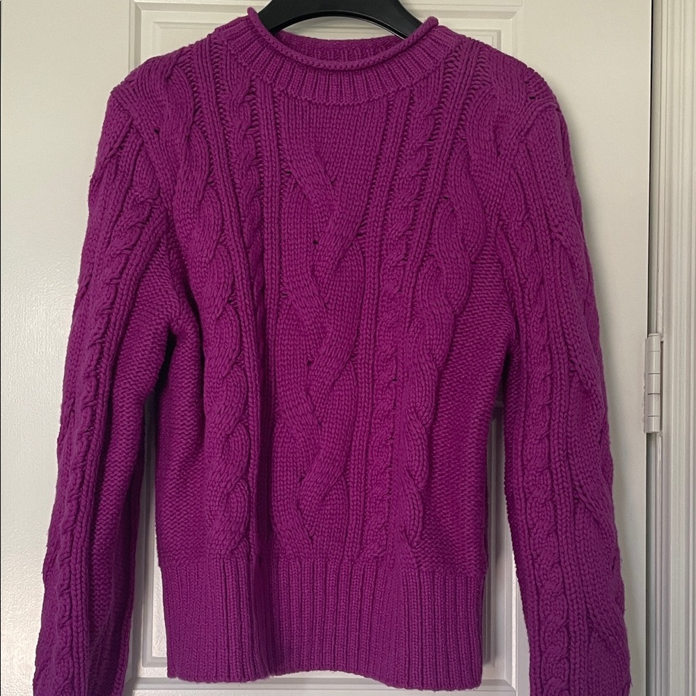 Banana Republic Women's Cable Knit Sweater - Vibrant Berry